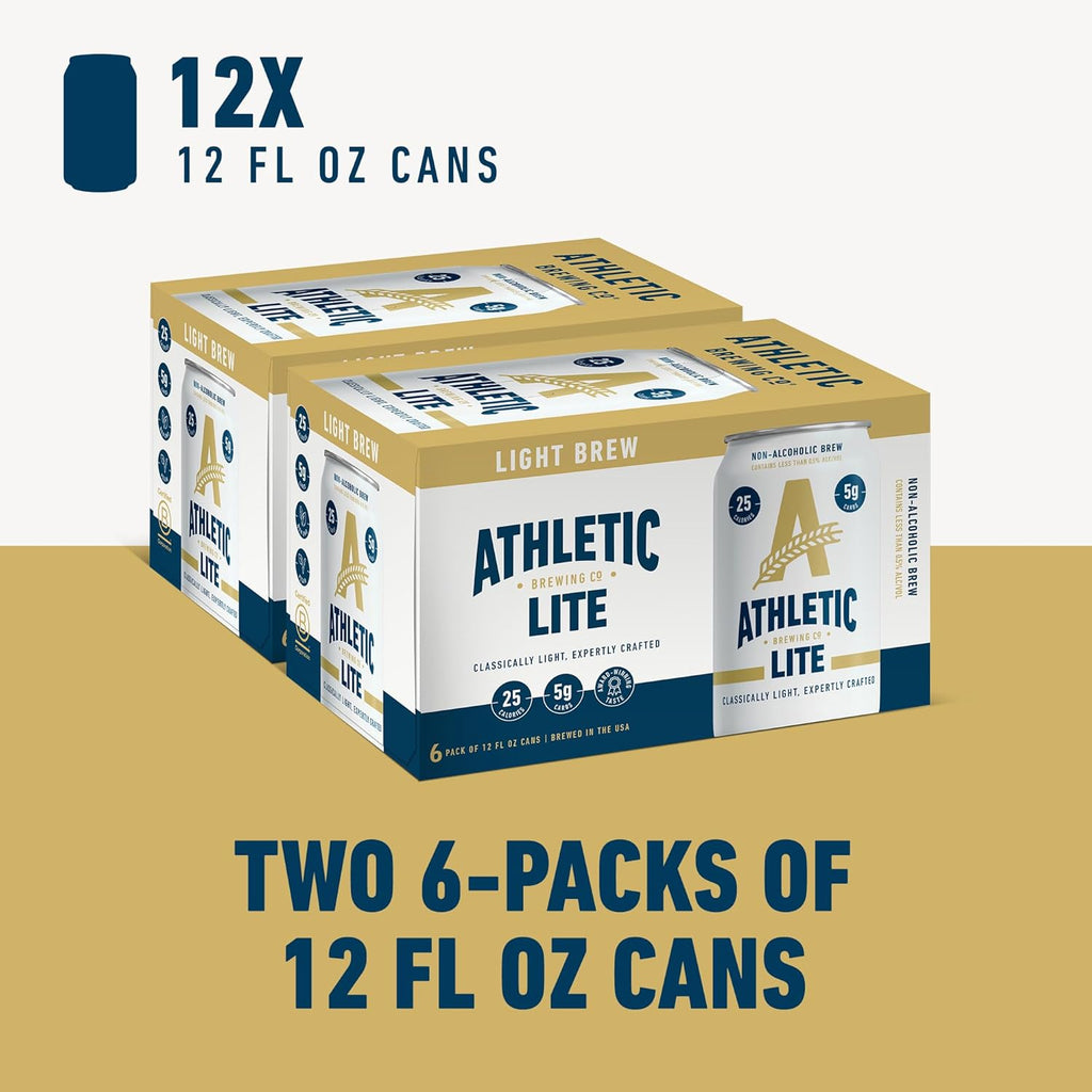 Craft non-alcoholic beer, low-carb light beer, 12-pack, 12 fluid ounces per can
