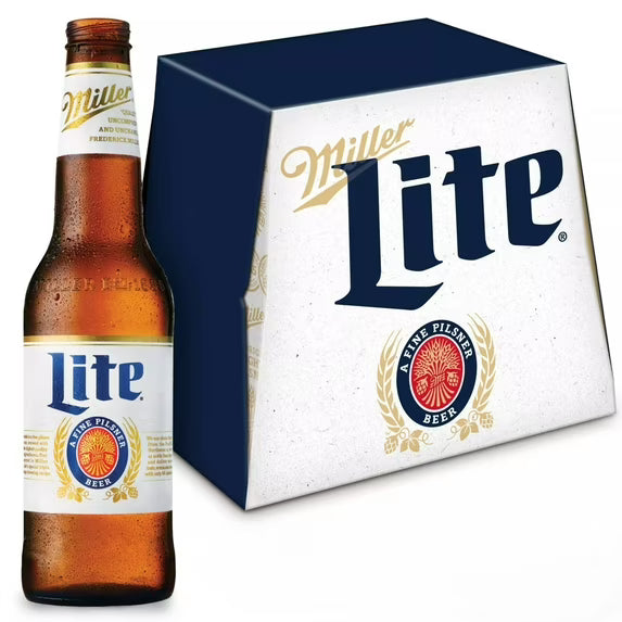 Miller Lite American Light Lager Beer, 12 Pack, 12 fl oz Glass Bottles, 4.2% ABV