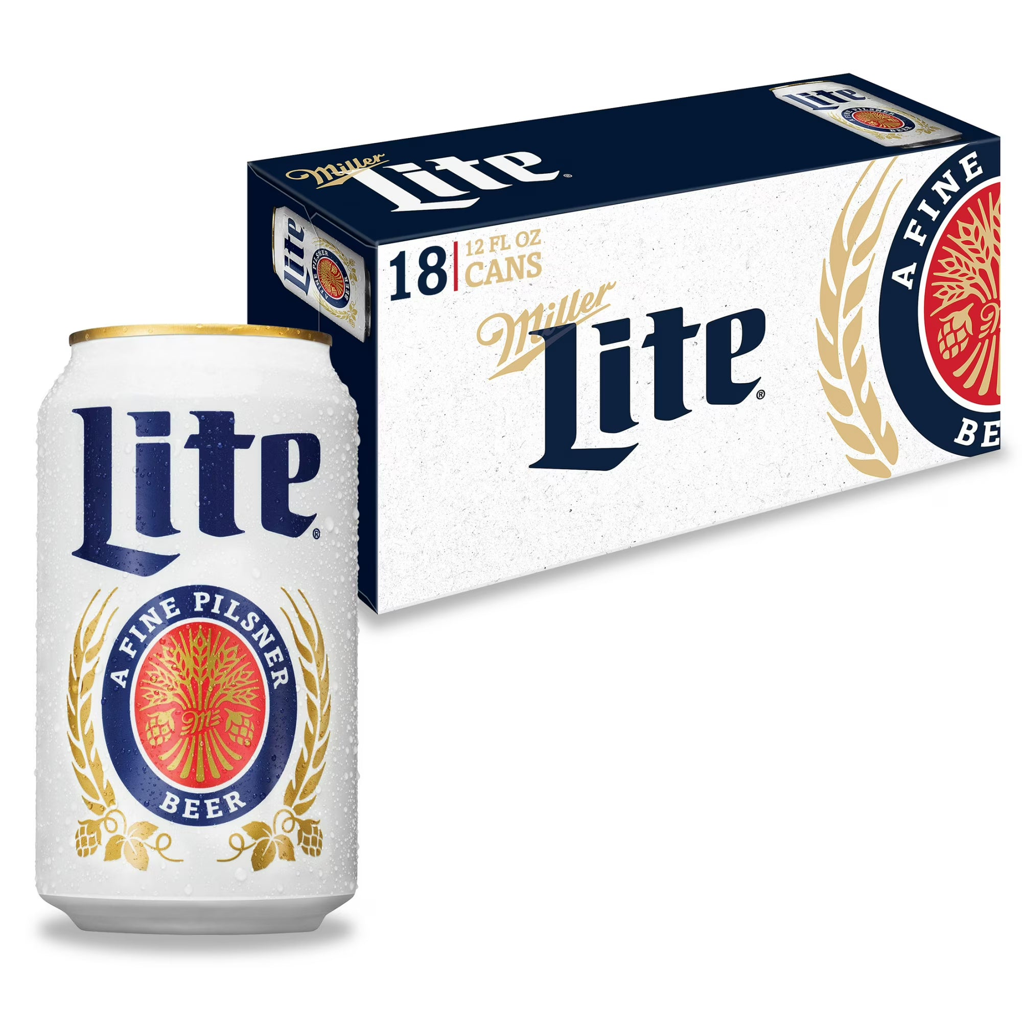 Miller Lite American Light Lager Beer, 18 Pack, 12 fl oz Aluminum Cans, 4.2% ABV
